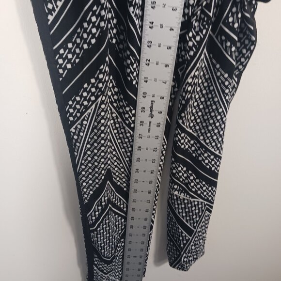 Calvin Klein, Small, Light Weight, Black/White Print Pull-On Pants, Side Stripe - Picture 13 of 16